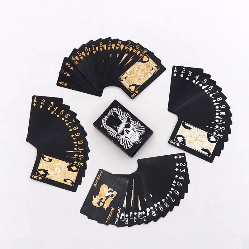 Black Golden Silver Skull Playing Card Game Card Group Waterproof Poker Suit Magic Dmagic Package Board Game Gift Collection