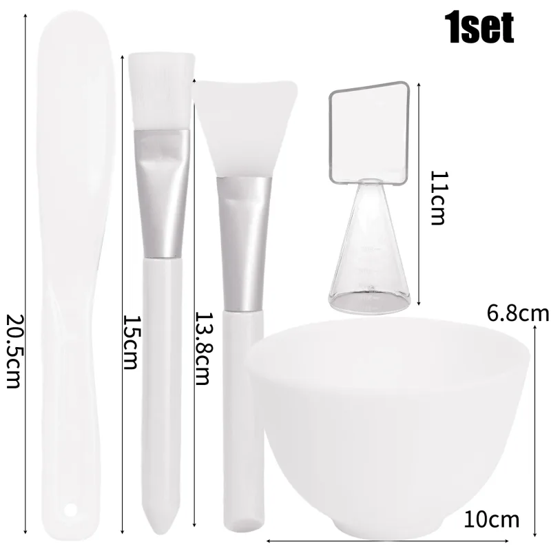 5pcs/set Silicone Mask Bowl Easy To Use DIY Face Mask Mixing Bowl Makeup Brushes Spatula Beauty Skin Care Tools Face Makeup