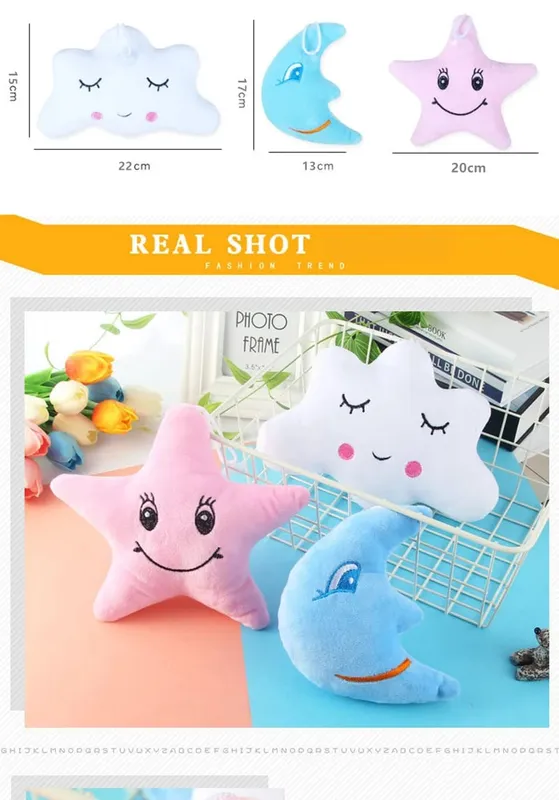 Plush Pillows Moon Star Cloud Shaped Pillow Pink White Blue Room Chair Decor Soft Cushion Stuffed Plush Toys For Children Baby — image 8