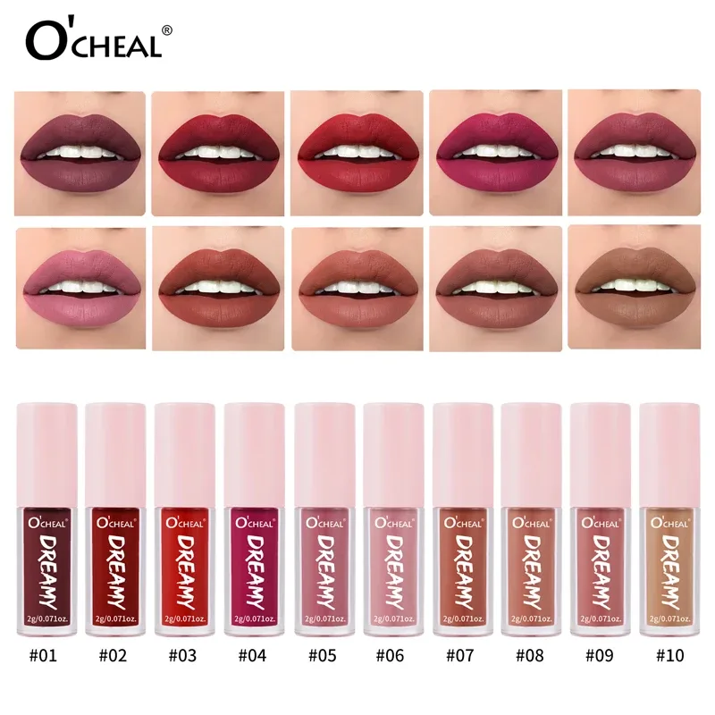 10 Colors/Set Dreamy Matte Lip Gloss Velvet Liquid Lipstick Non-stick Cup Long Lasting Lip Tint Women Lip Makeup Gift Set — image 6
