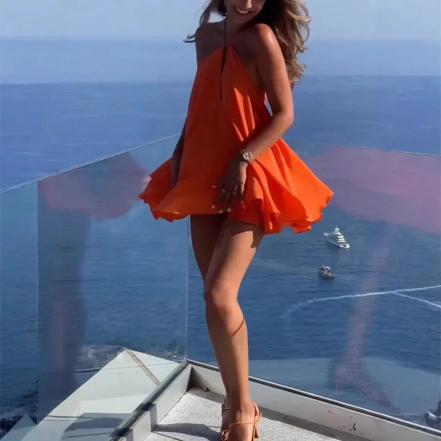 2025 Sexy Party Off Shoulder Dresses Women's Elegant Sleeveless Hollow Out Beach Dress Backless High Street Lady Summer Vestidos