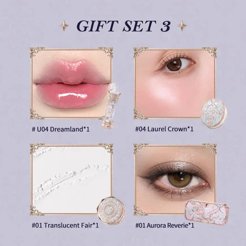 Flower Knows Knight Unicorn Makeup Gift Sets Eyeshadow Palette Mirror Lipstick Blush Loose Setting Powder Kit De Maquillaje
