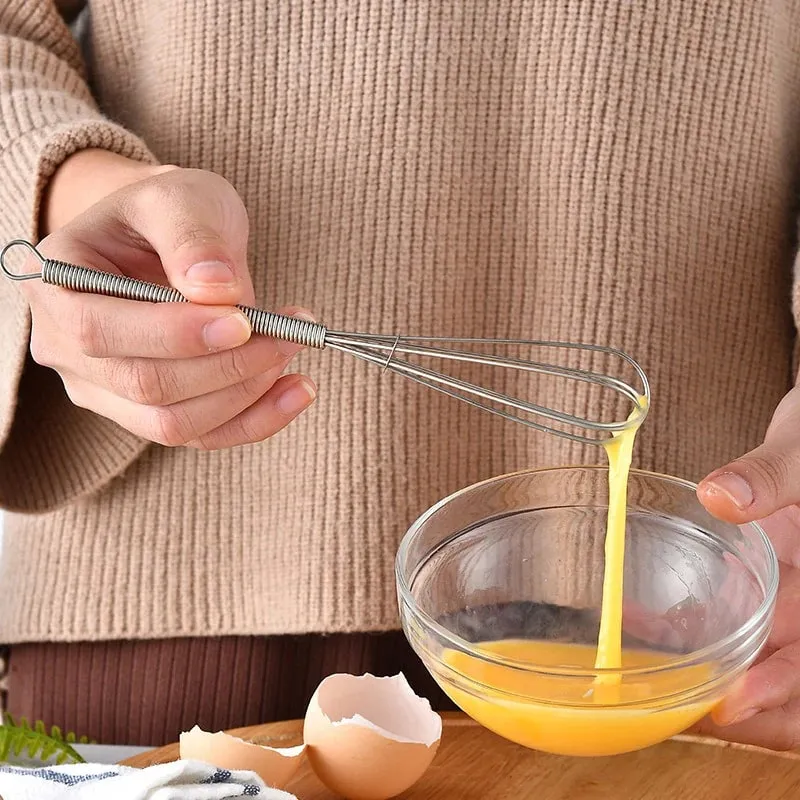 1/2pcs 3-wire Mini Stainless Steel Balloon Beater Cuisine Manual Whisk Kitchen Manual Frother Pastry Whip — image 4