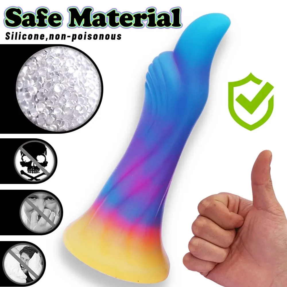 Sumbat Anal Bercahaya Malam Realistis Dildo Naga Monster Bercahaya untuk Wanita Pria Penyumbat Pantat Seksi Bentuk Anjing Mainan Seks untuk Pasangan — image 3