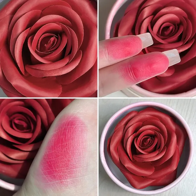4-Color Petal Blush & Highlighter Brush Set – Diffused Watercolor Flush Cloud Skin Natural Glow Buildable Soft Texture Spring — image 2