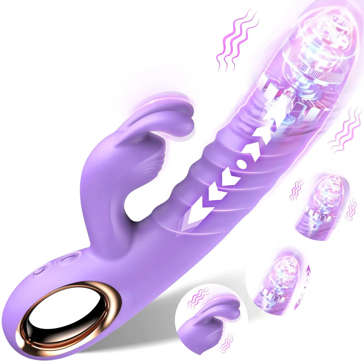 ארנב דחף G Spot Vibrator דילדו אנאלי עם 10 רטט דחף נוזלי סיליקון עיסוי ואגינלי צעצועי מין למבוגרים לנשים — image 1