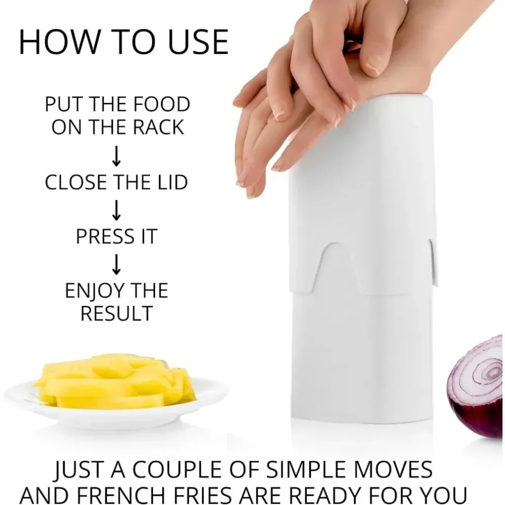 French Fry Cutter Tool White – Tool Food Dicer Veggie Dicer Chopper Veg Chopper White French Fry Cutter Natural Cut Rapid Slicer