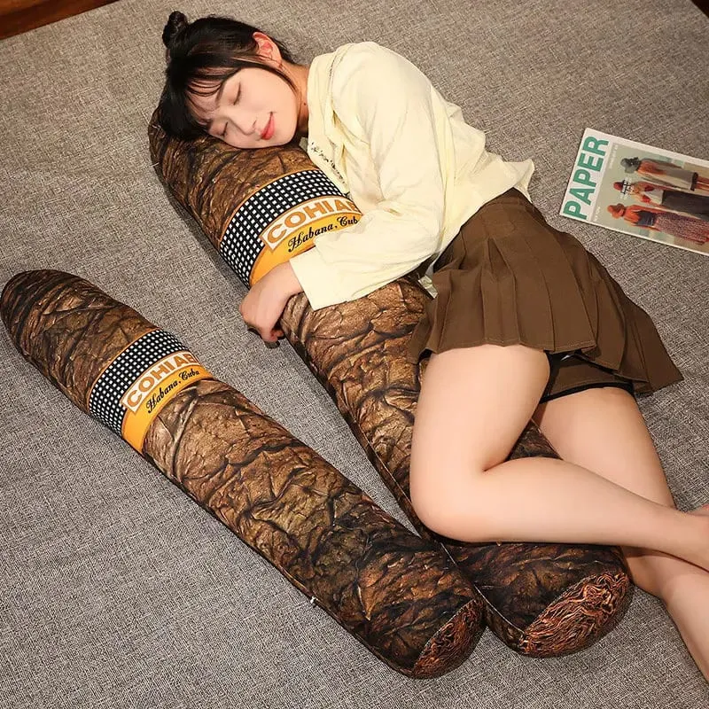 35~110cm Brown Long Cigar Cigarette Plush Pillow Stuffed Sleeping Leg Support Companion Men Birthday Gift — image 5