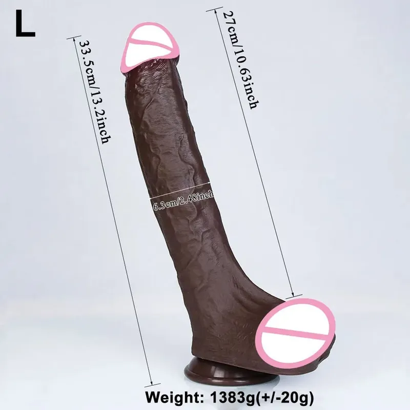 4 størrelser Realistisk blød stor dildo Dobbelt silikone sugekop penis par Onani Kæmpe pik Kvinde Mand Anal Voksen Sexlegetøj — image 9