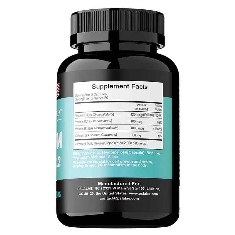 Calcium Supplement with Vitamin D3 K2 B12 - Supports Bone Health Relieves Bloating Immune System Improves Absorption — image 4