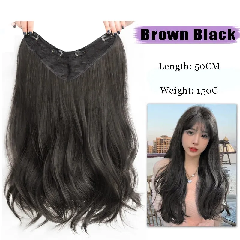 Part Synthetic Clip In Hair Extension Long Thick Curly Natural Blonde Flase Hair Hairpieces For Women Heat Resistant — image 24
