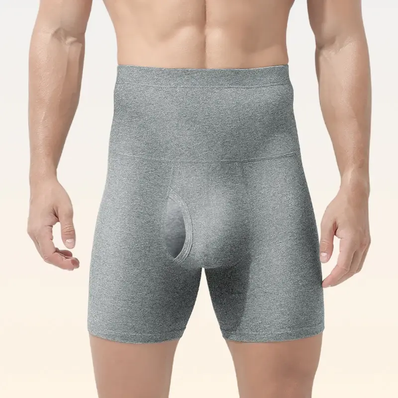 Men's High Waisted Belly-Control Underwear Plus Fat Plus Size Anti-Wear Leg Waist Protection Warm Fleece-Lined Thickeneded Sport — image 1