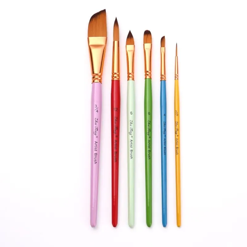 6 Pcs Professional Multi-functional Face Body Paint Brushes Set Artist Watercolor Painting Tool Makeup Brush — image 4