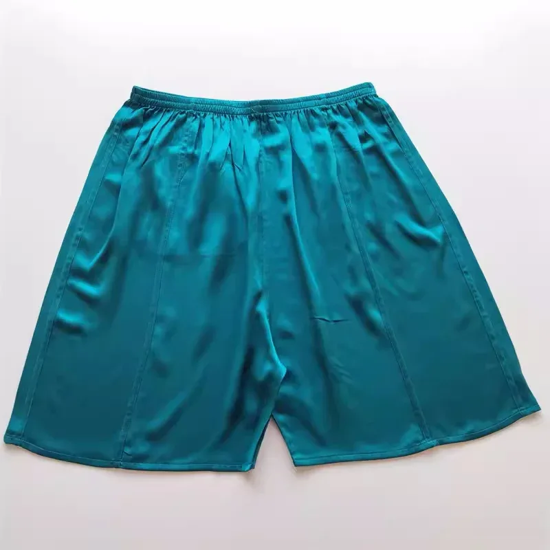 100% Mulberry Silk Men Boxer Underwear Couple Rubber Band Thin Short Home Pants Promotion Woman Can Wear — image 15