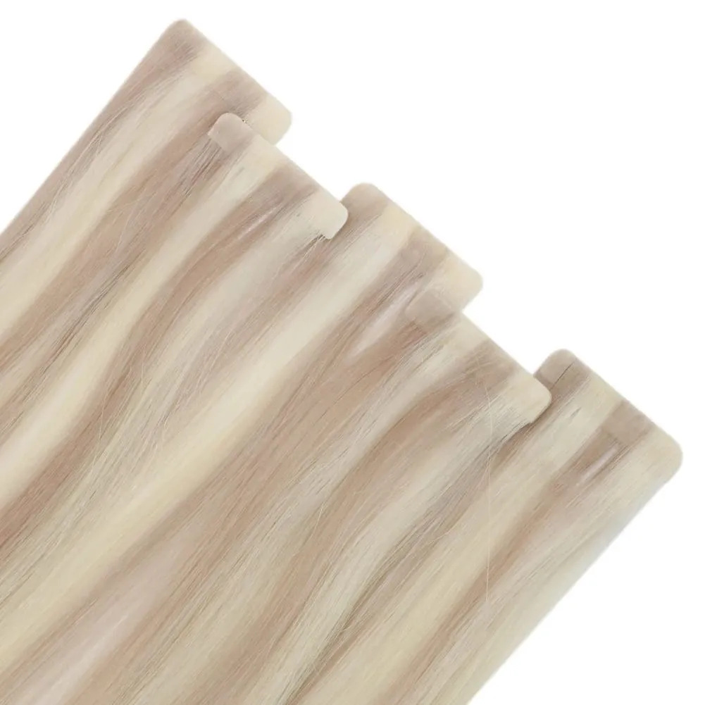 Moresoo Seamless Hair Injection Tape in Extension Real Human Virgin Hair Brazilian Straight Invisible Tape in Hair 10A Grade