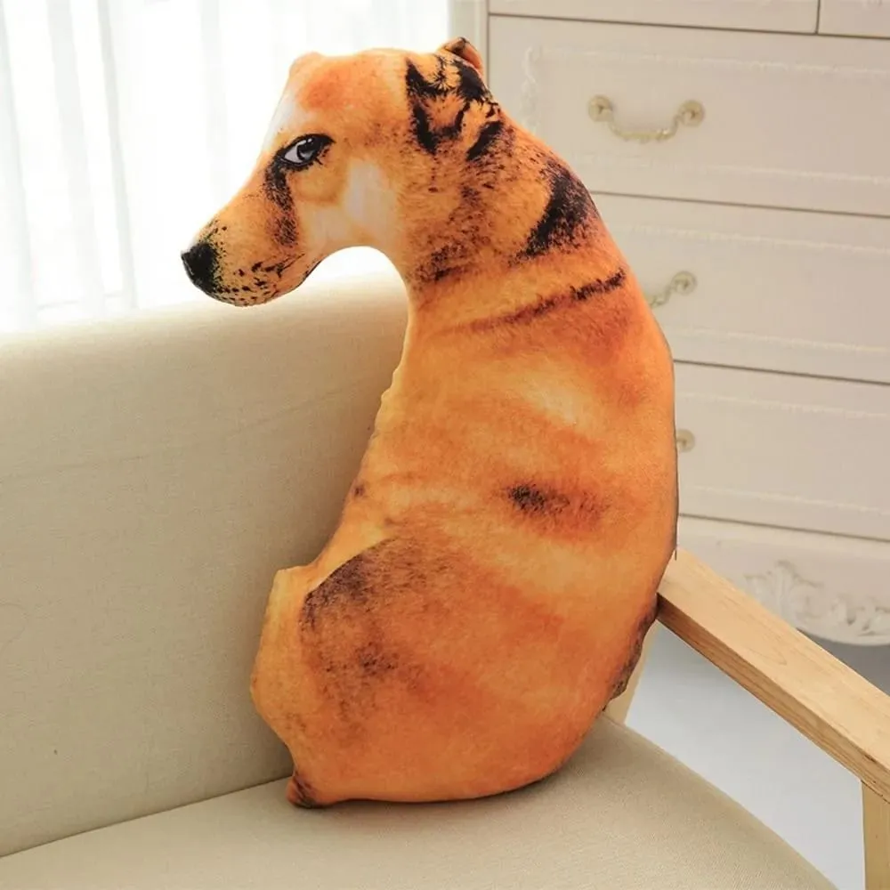 Soft Lifelike Animal Throw Pillow Hound Plush Creative Cushion 3D Dog Pillow Office Toy 3D Lifelike Animal Pet Dog Throw Pillow — image 4