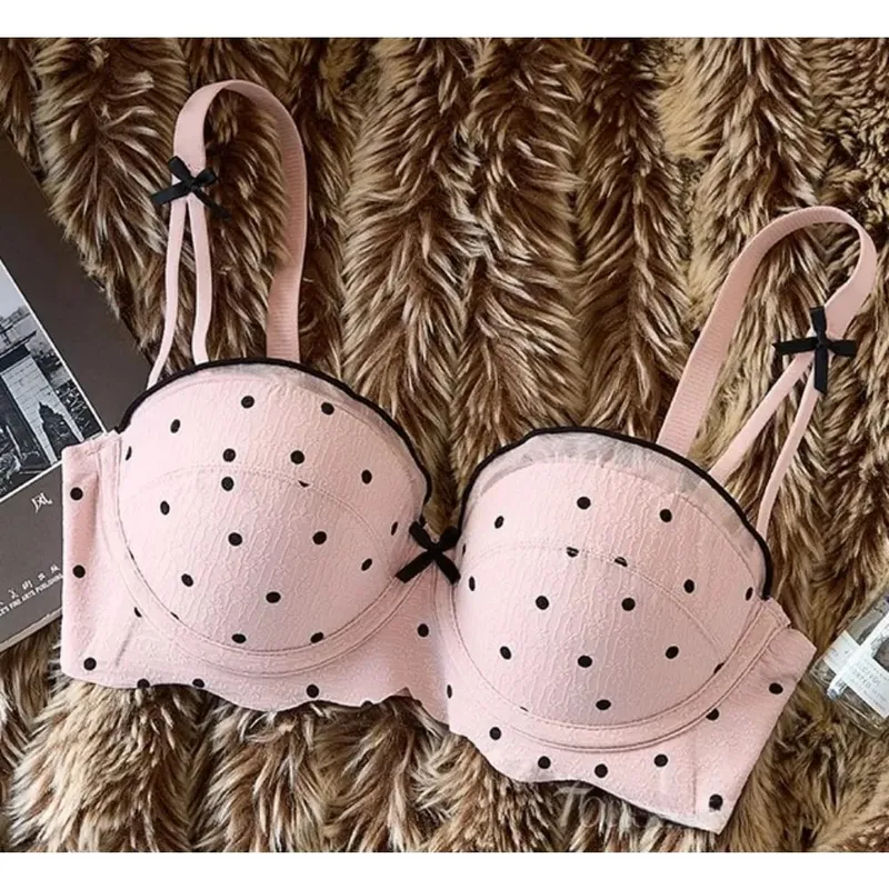 Women Lace Half Cup Bra & Panty Set Push Up Small Bust Gathering Anti Sag Support Chic Back Comfort Lingerie Underwear セクシーな — image 3