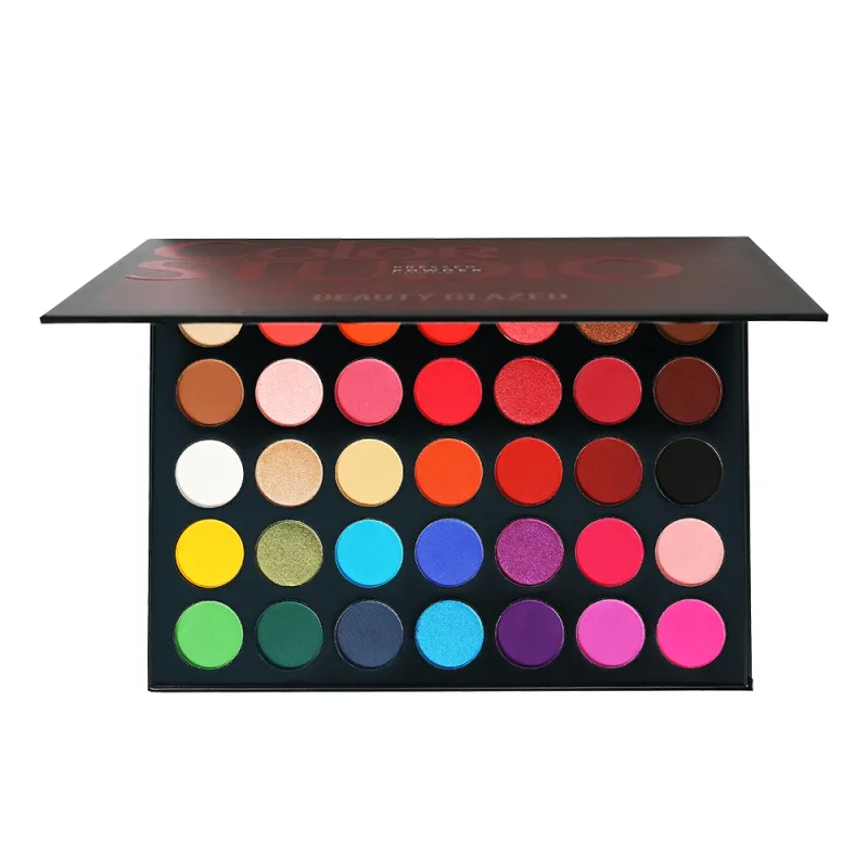 Beauty Glazed Eyeshadow Palette 35 Colors Matte Shimmer Natural Smokey Glitter Makeup Set for All Skin Types
