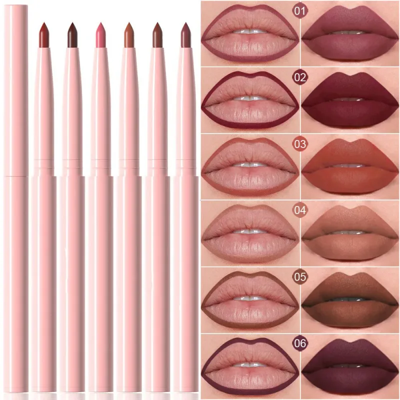 6pcs Lip Liner Pen Set Long-Lasting Waterproof Sweatproof Easy Coloring Non-fading Color Rendering Lip Gloss Set Beauty Makeup — image 8