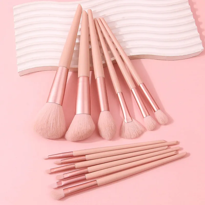 12Pcs Pink Makeup Brush Set Make Up Concealer Blush Powder Brushes Eye Shadow Highlighter Foundation Brush Cosmetic Beauty Tools