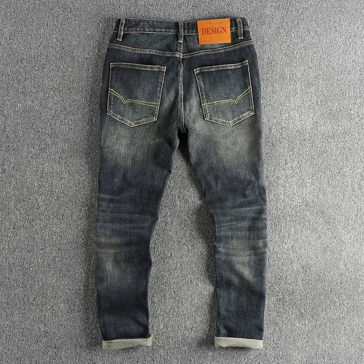 Autumn New Men's Jeans Casual Straight Stretch Fashion Classic Work Slim Denim Trousers Male Brand Clothing — image 6