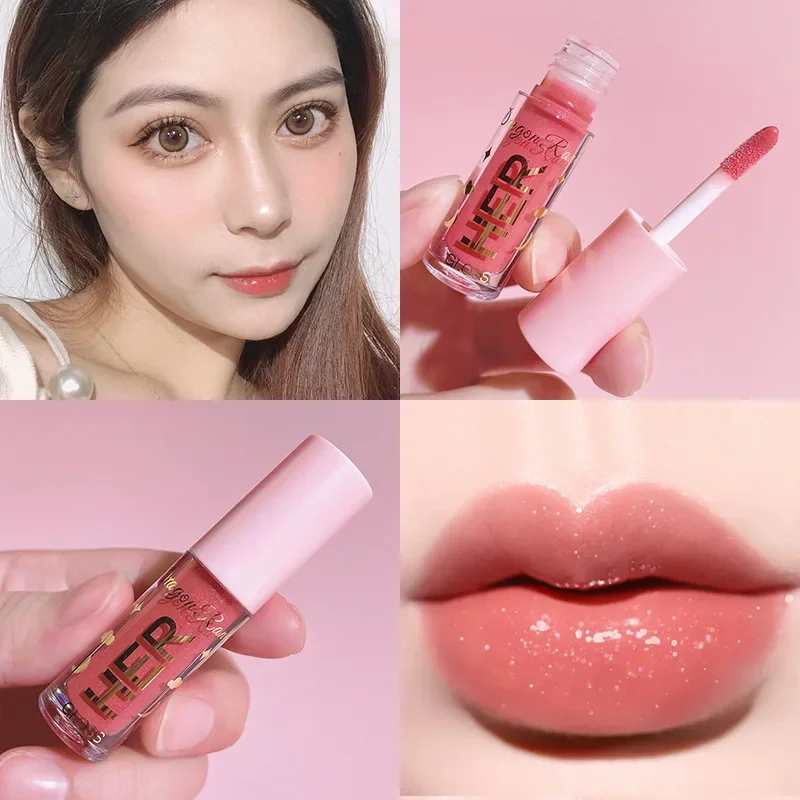 8 Colors Liquid Lipstick Waterproof Moisturizing Long Lasting Shiny Lip Gloss Natural Makeup Jelly Lip Glaze Shimmer Cosmetics
