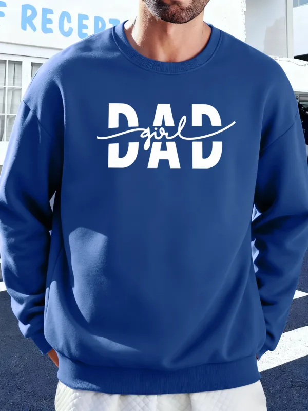 Papà Ragazza Lettera Creatività Stampa Pullover Uomo Autunno Felpe calde Felpe con cappuccio in pile oversize Morbido Casual Streetwear Uomo