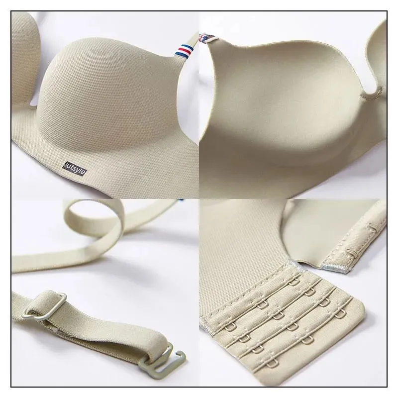 Wireless Ice Silk No Steel Ring Seamless Bra Set Women Push Up Bra Beautiful Back Sexy Bra Underwear Comfortable Seaml — image 5
