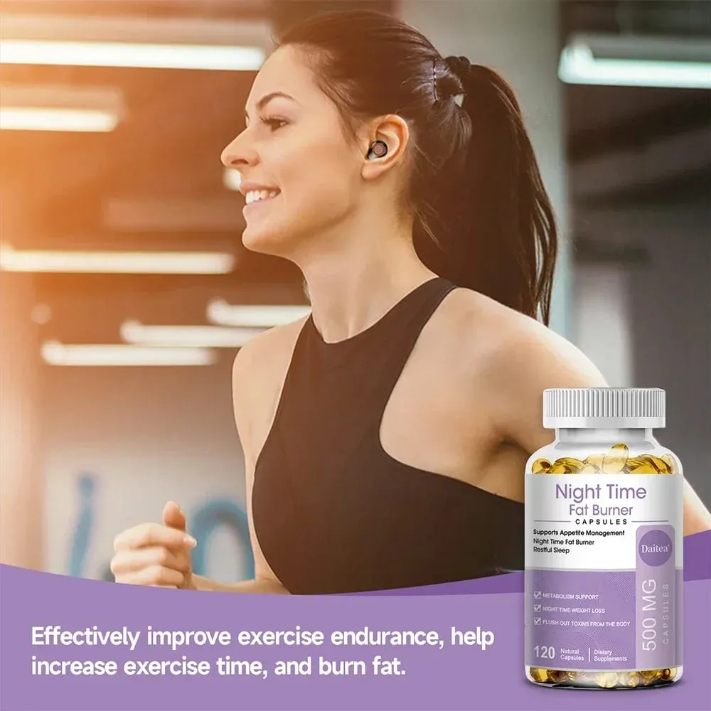 Nighttime Fat Burner Sleep Supplement and Appetite Suppressant for Men and Women - Metabolism Detoxification