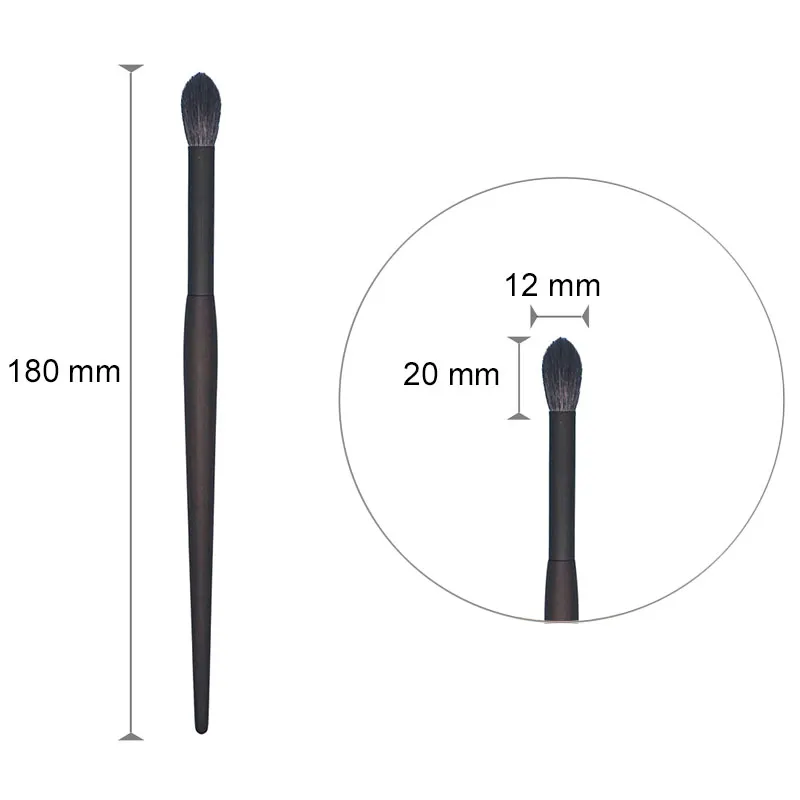 A06 Professional Handmade Makeup Brush Soft Saikoho Goat Hair Tapered Eye Shadow Blending Brush Ebony Handle Make Up Brushes