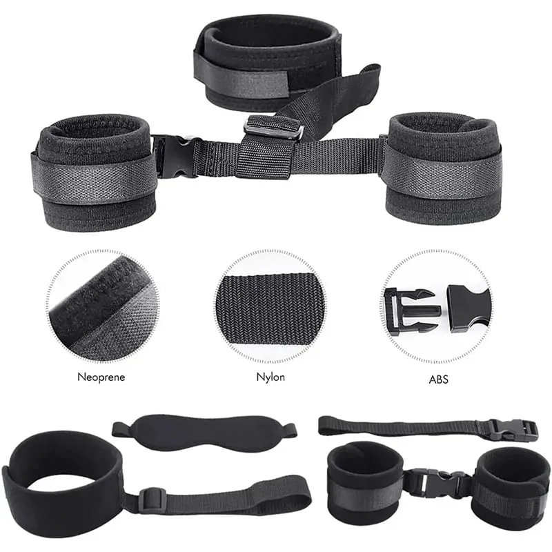No Vibrator Bdsm Bondage Set Restraint Adult Game Handcuff Neck Collar Wrist Mouth Gag Strap Fetish Sex Toys For Woman Couples — image 5