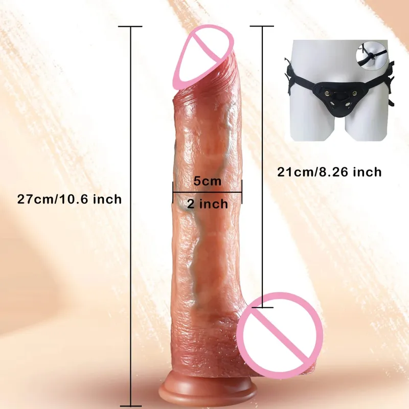 Strapon Big Penis Realistic Dildos Skin Sliding Foreskin Testicles Dildo Anal Vaginal Dick Plug Adult Sex Toys for Women
