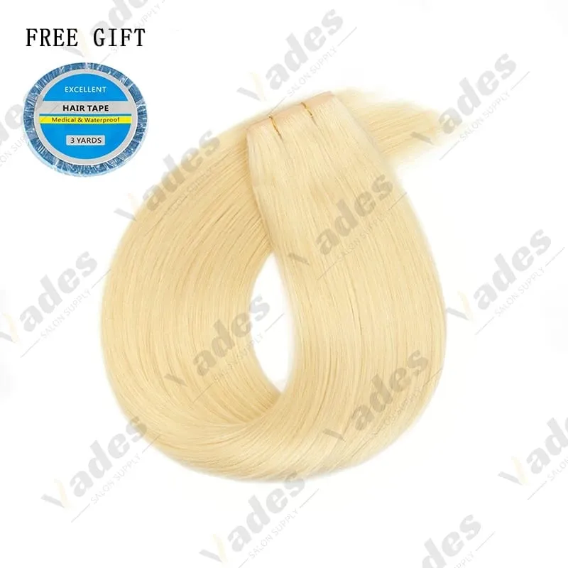 Injected Tape In Hair Extensions Invisible Long Tape PU Weft Human Hair Bundles Natural Hair Extensions 12-22 inch Thick Ends
