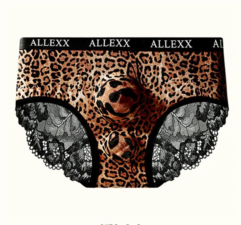Sous-vêtements pour hommes dentelle cuecas masculino 3D vaisseau spatial calzoncillos hombre imprimé léopard lencerías muy hot sexys tøy hommes lingerie