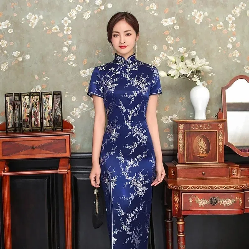 패션 의류 파티 빈티지 캐주얼 여름 우아한 중국어 번체 의류 Cheongsam 중국어 드레스 Qipao 민족 스타일