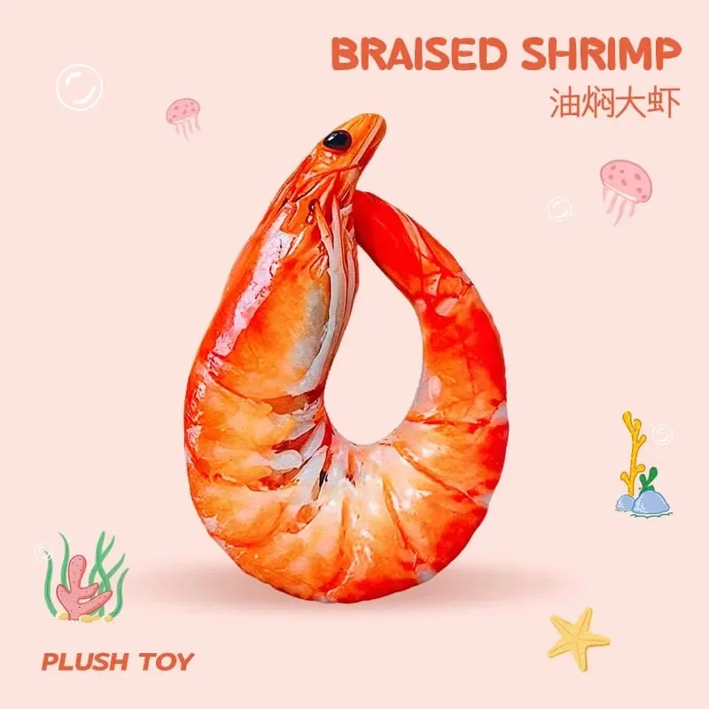 Bantal Leher Udang Lucu Bantal Perjalanan Berbentuk U Lembut Lembut Bantal Leher Simulasi 3D untuk Tidur Siang Kantor Pesawat Mobil — image 8