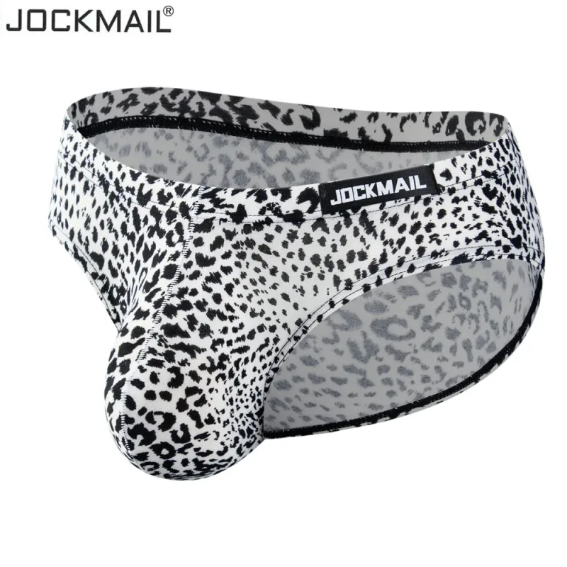 Jockmail Sexy Men Bikini Brief Underwear Leopard Grain Penis Pouch Jockstrap G-strings Thong Cuecas Gay Male Panties Slip Homme — image 4
