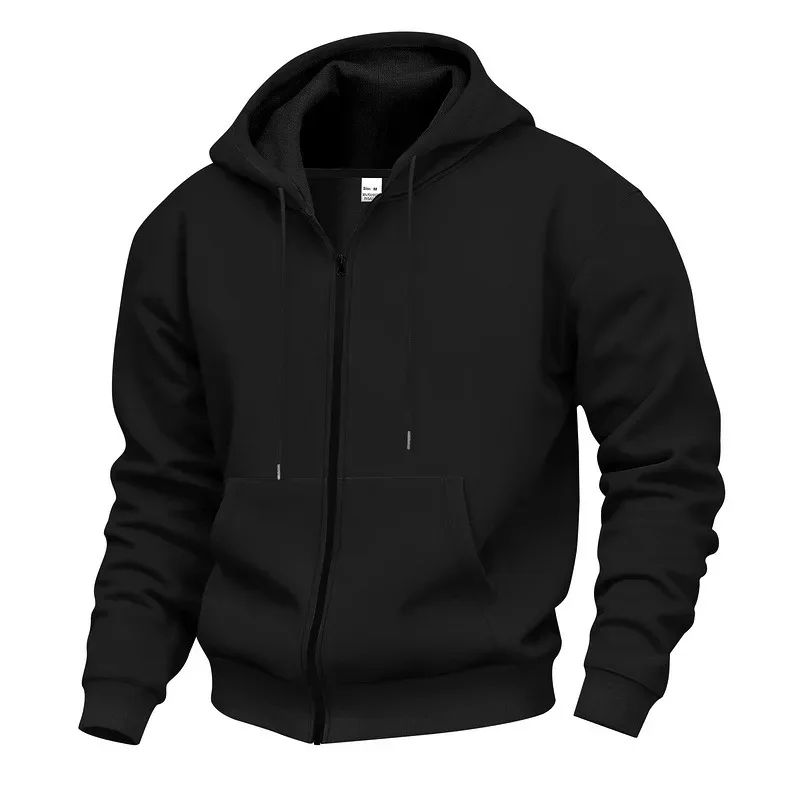 Baru 2026 Musim Gugur Kasual Lelaki Lengan Panjang Zip Bertudung Kot Sweatshirt Fesyen Lelaki Luaran Pakaian Sukan Jaket Hoodies — image 1