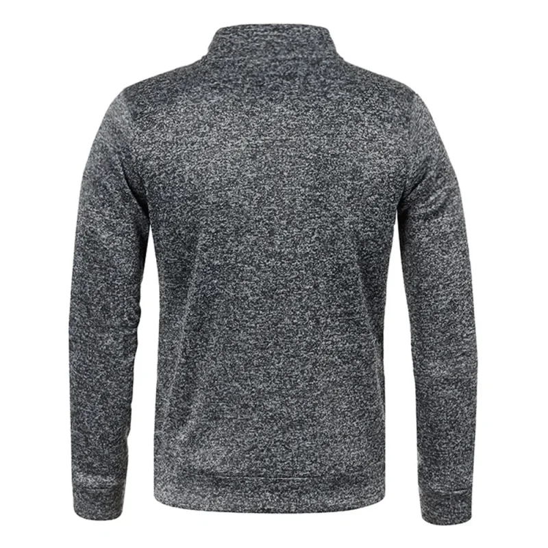 Men Sweatshirts Spring Thicker Pullover Half Zipper Pullover for Male Hoody Outdoor Sweatshir Autumn Solid Color Turtleneck Swea — image 4