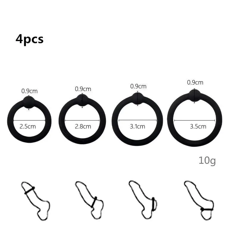 3-8 PCS Men's Silicone Cock Ring Erection Ring for Ejaculation Delay Sex Toys for Men Couples Clitoris Stimulator Penis Ring — image 4