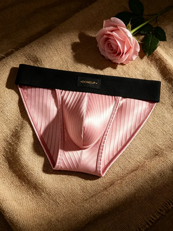 Herren-Unterwäsche, glänzend, gestreift, Dreieck-Slip, vorderer Ausbuchtungsbeutel, sexy Low-Rise, schmale Passform, tägliche Herren-Unterhose DP915 — image 13