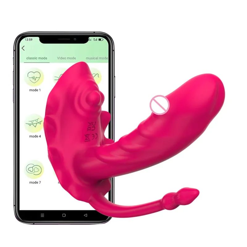Bærbar G Spot Dildo Vibrator Langdistance App Fjernbetjening Trusse Butterfly 9 Vibrerende tilstand Kvinde Voksen Sexlegetøj til Kvinder — image 8