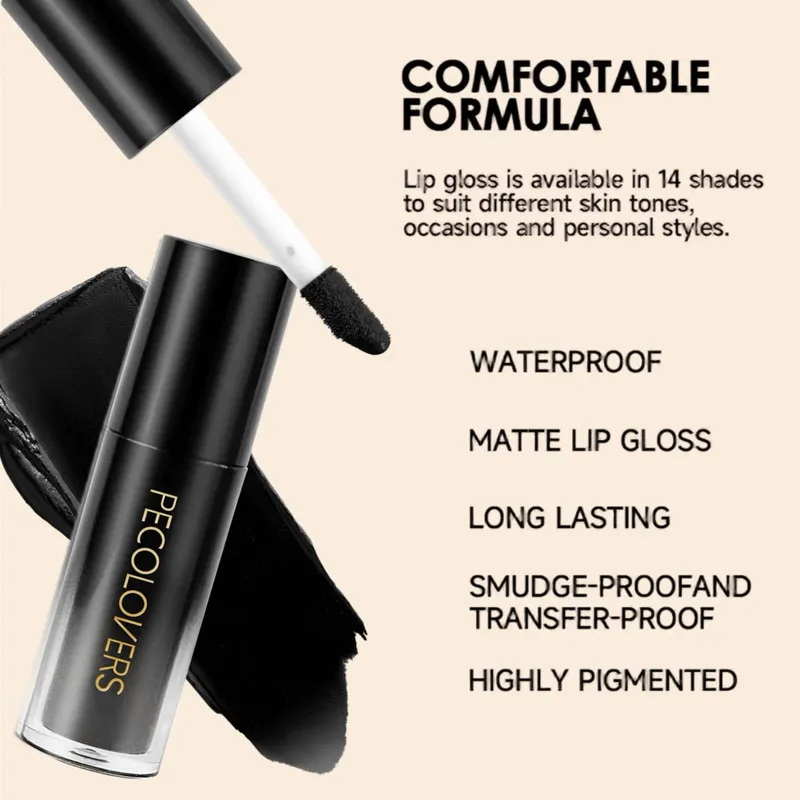 3pcs/SET Black Series Makeup Set Matte Waterproof Lipstick Black Waterproof Eyeliner Eyeshadow Pen Perfect for Halloween — image 3