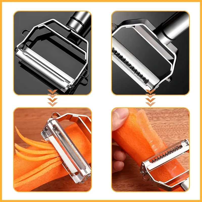 2/4 In 1 Rotary Peeler Multiple-Function Vegetable Fruit Potato Peeler Stainless Steel Peeler Home Kitchen Article Durable — image 5