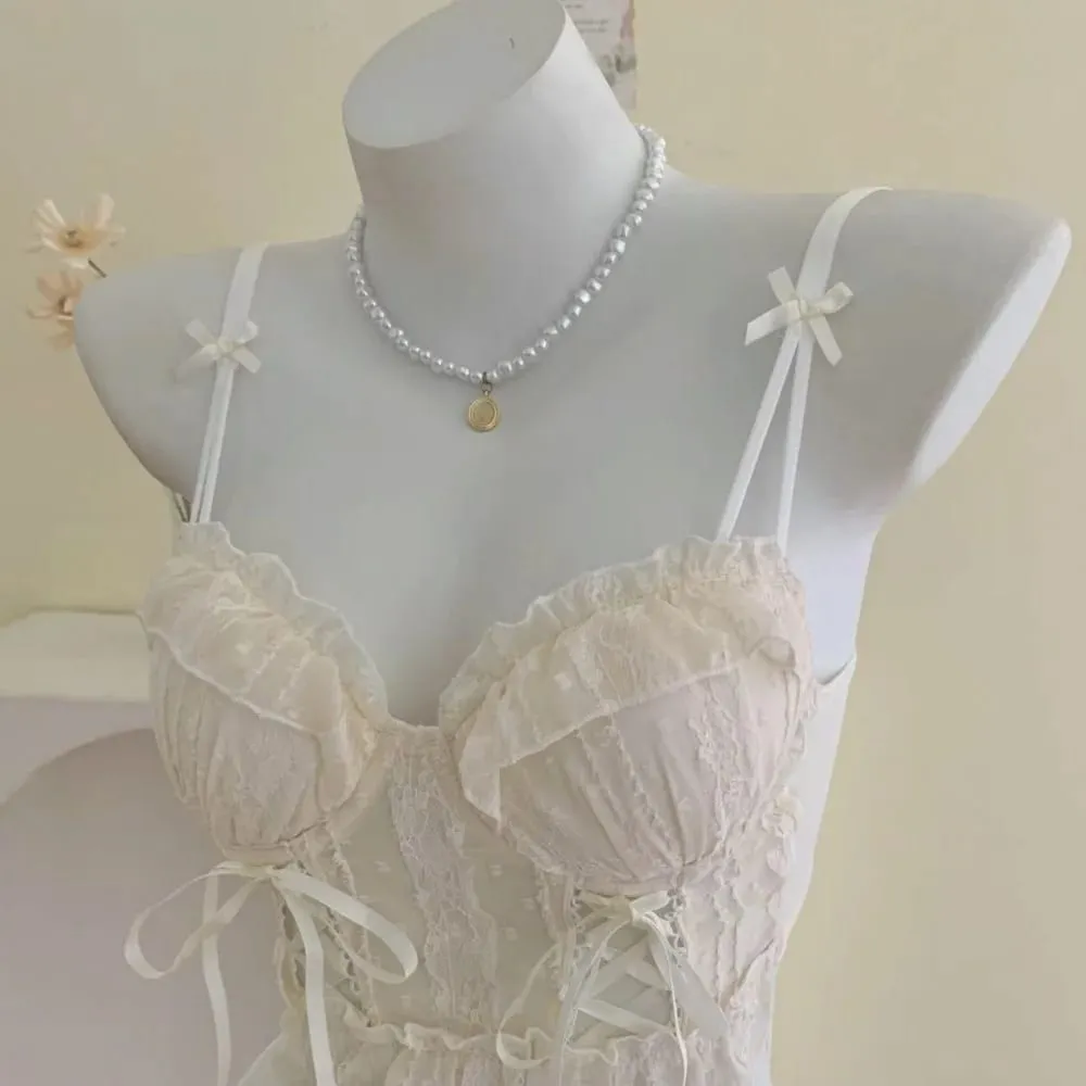 Dolce volant set reggiseno di pizzo donna piccolo busto push up maglia incrociata con spalline puro delicato quotidiano intimo morbido lingerie 2 pezzi 32-38AB