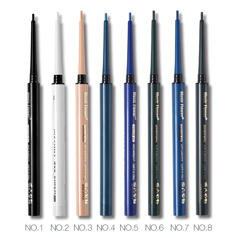 Music Flower 12 Color Gel Eyeliner Pencil Automatic Waterproof Eye Makeup Black Blue Eyleliner Long Lasting Shimmer Cosmetics — image 2