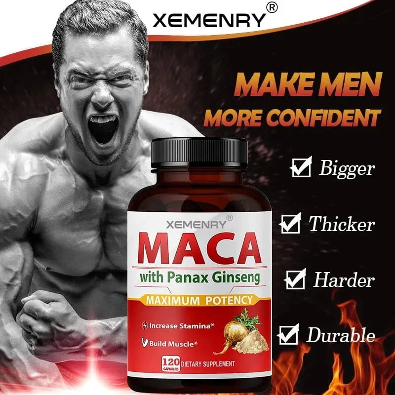 Maca Capsules - Increase Size Hardness Improve Strength Relieve Fatigue Natural Maca Ginseng