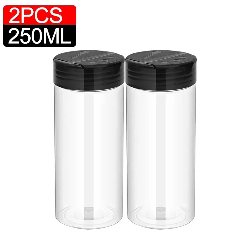 10/1PCS Clear Spices Bottle Salt Pepper Shakers Plastic Barbecue Seasoning Jars Condiment Box Home Kitchen Powder Storage Can — image 21