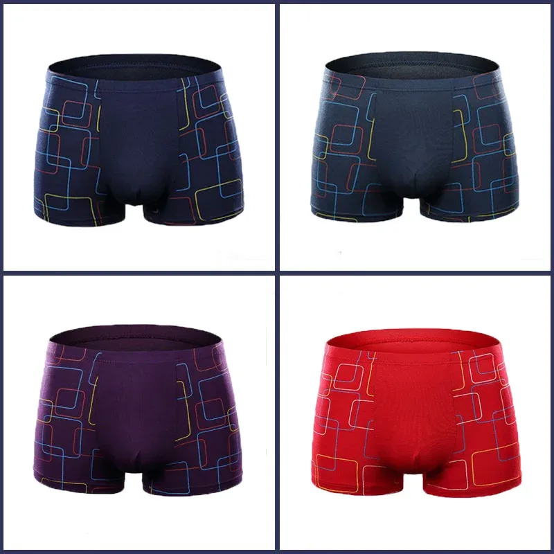 4PCS Mens Boxer Shorts Modal Underwear Sexy Striped Underpants Breathable Boxers Bamboo Fiber Panties Male Plus Size XXL-7XL — image 20