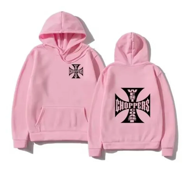 West Coast Iron Cross Choppers imprimé hommes à capuche mode Cool sweat unisexe mode polaire sweat à capuche Streetwear — image 5